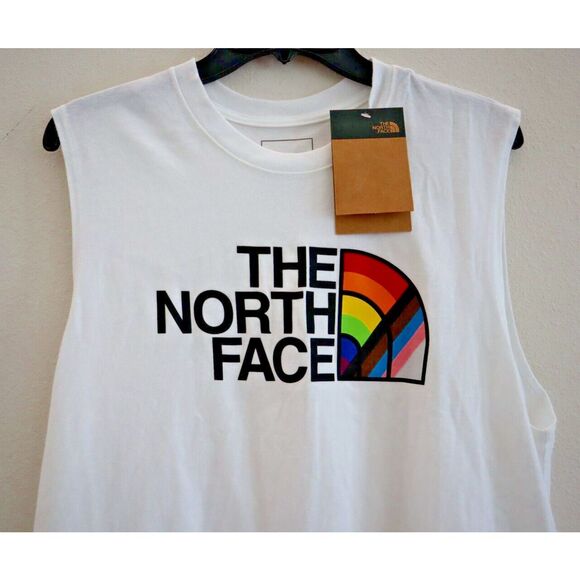 The North Face NF0A5J5JFN4 Men's Sz Medium White Standard Fit Pride Tank Top - Picture 4 of 9